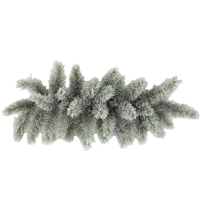 27"L 34 Tips Faux Christmas Swag Frosted Snow Pine Cone, Holiday Winter Xmas Swag Home Décor