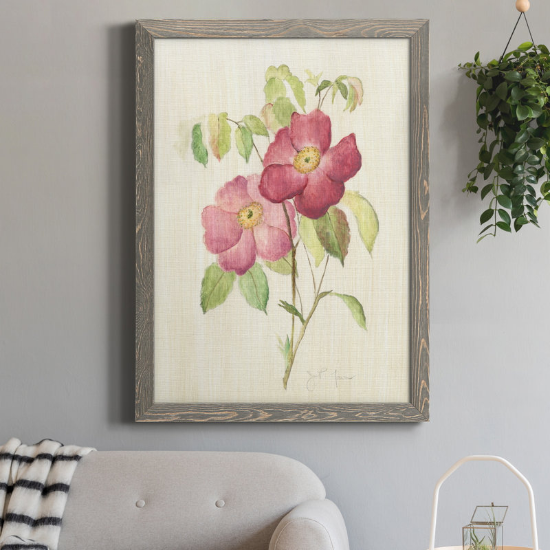 «Dusty Rose II» - Toile encadrée de qualité supérieure - prête à être accrochée, H 31,5 po x l 23,5 po x P 1,5 po, Gris