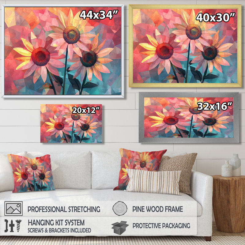 Ifsa - Floral Wall Art, Brun, H 12 po x l 20 po, Impression encadrée flottante