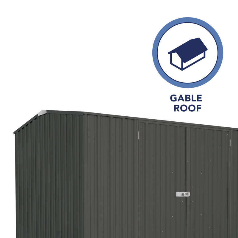 Monument Gray 10' x 7' Galvanized Steel Double Door Storage Shed