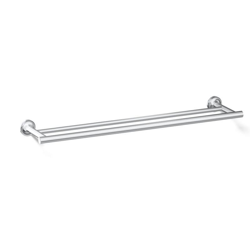 Purist® Double 24" Wall Mounted Towel Bar, Polished Chrome