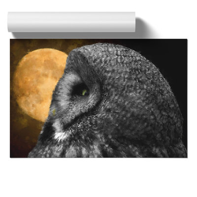 Great Grey Owl Painting - Frameless Print