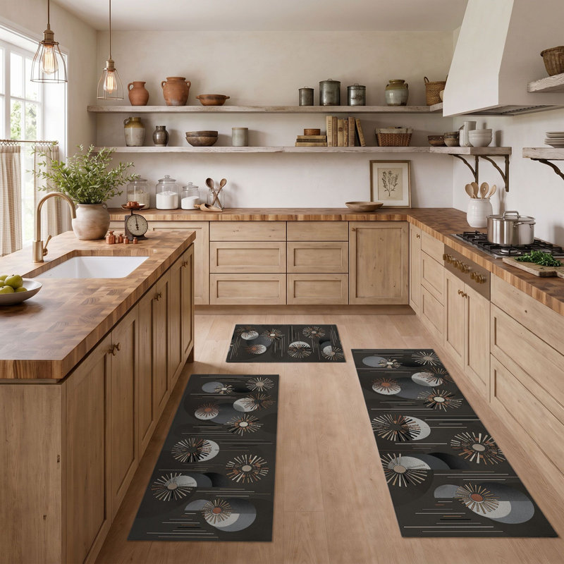 Moon Phase Non-Slip Washable Kitchen Mats