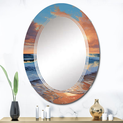 Oakport - Miroir mural nautique et de plage ovale