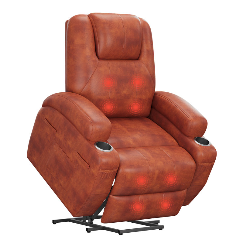 Fauteuil inclinable électrique avec massage Power Lift, Rufous