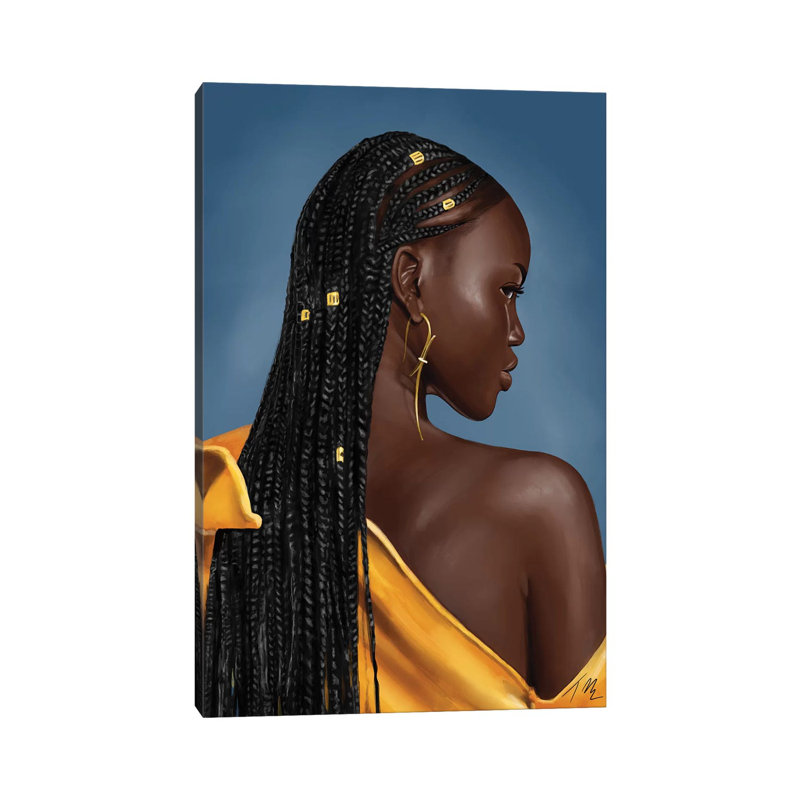 «The Lioness» par Tafari Mills - impression d'art graphique, Toile tendue, Aucun mat, H 40 po x l 26 po x P 1,5 po