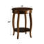Table d'appoint en bois composite avec tablette ouverte et finition en noyer-950324426