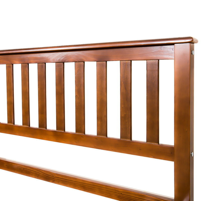 Sheree Solid Wood Slat Bed, Walnut