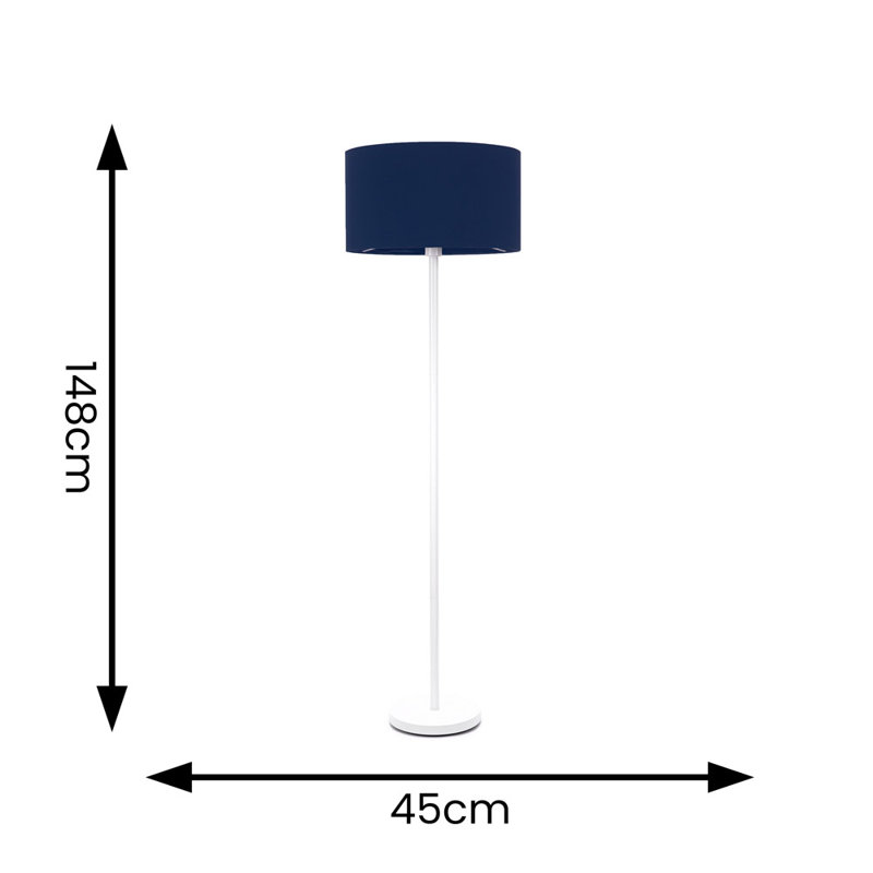 Romeir 148cm Matte Traditional Floor Lamp, Navy Blue, No