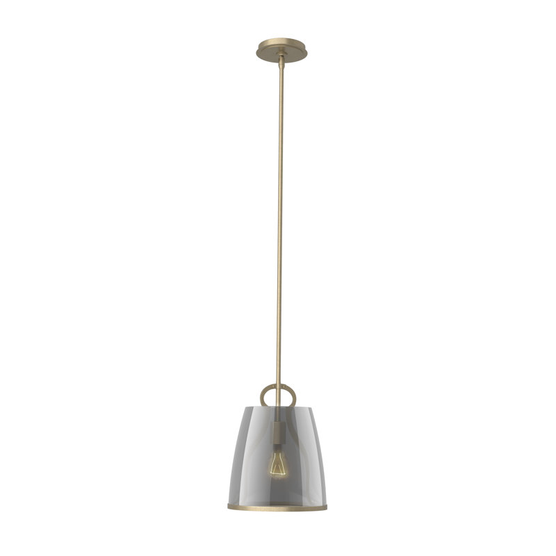Caliper 1 - Light Single Dome Pendant, Soft Gold, Plated Smoke