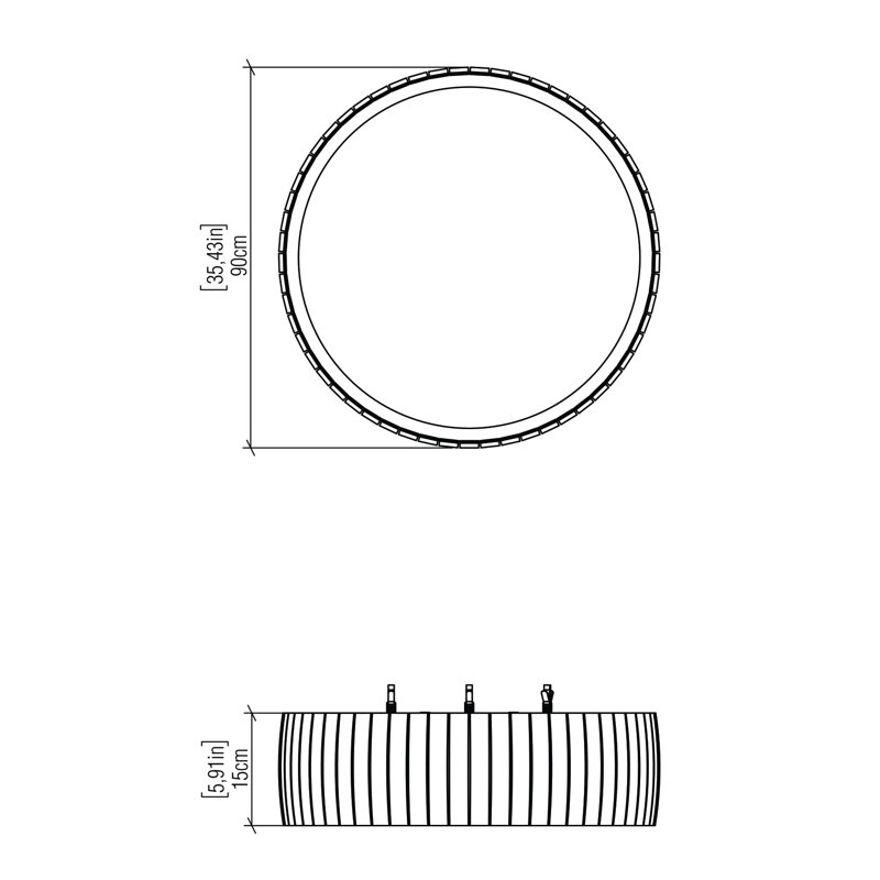 Barrel 1 - Light LED Flush Mount, 5.94" H x 35.69" W x 35.69" D, Organic White