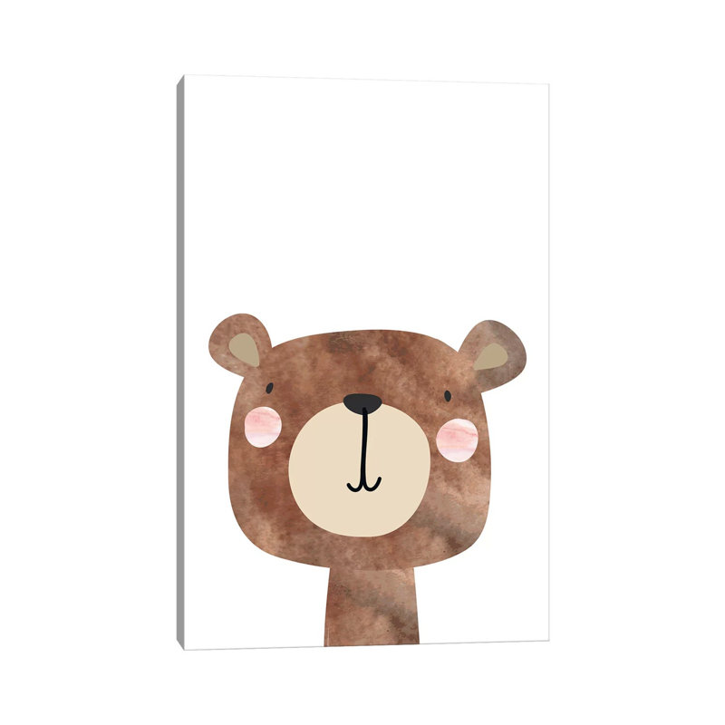 Bear Watercolour - Wrapped Canvas Print, 20.32 cm H x 30.48 cm W