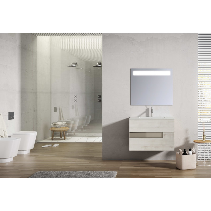 Ensemble de meuble-lavabo simple 28 po Malika, Abedul/Tortora