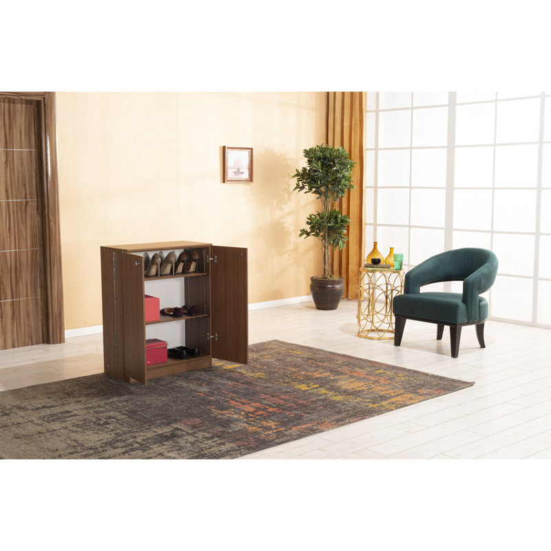 Rangement pour chaussures à 3 niveaux Origamy, Noyer