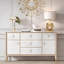 Commode 5 tiroirs 78,74 po en bois massif de luxe moderne avec incrustations de coquillages, buffet de maison et armoire d'entrée-130151427