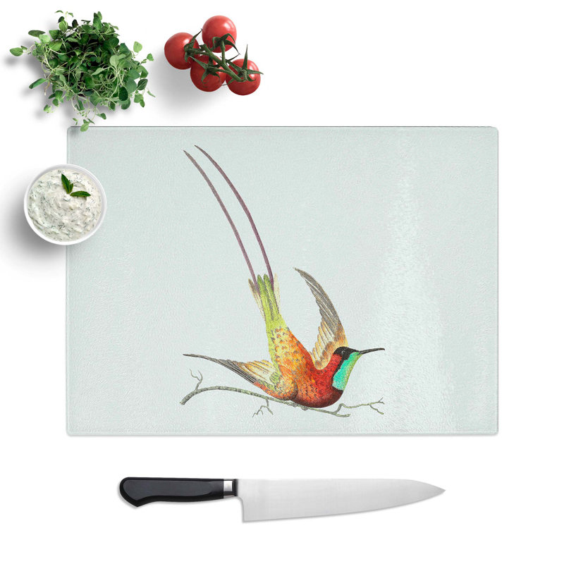Glass Long-Tailed Hummingbird by George Shaw Chopping Board, 28.5 cm W x 20 cm L