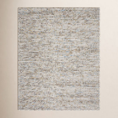 Tapis tissé à plat à la main Elle en ivoire / multicolore