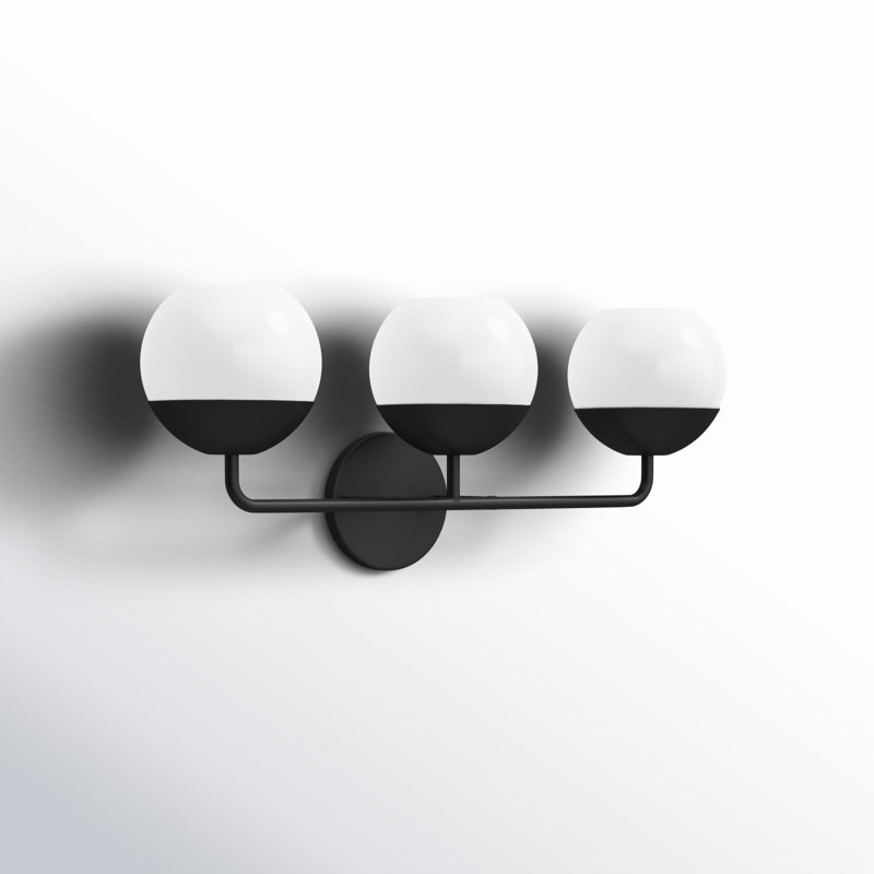 Avoca 3 Light Frosted Dimmable Vanity Light, Midnight Black
