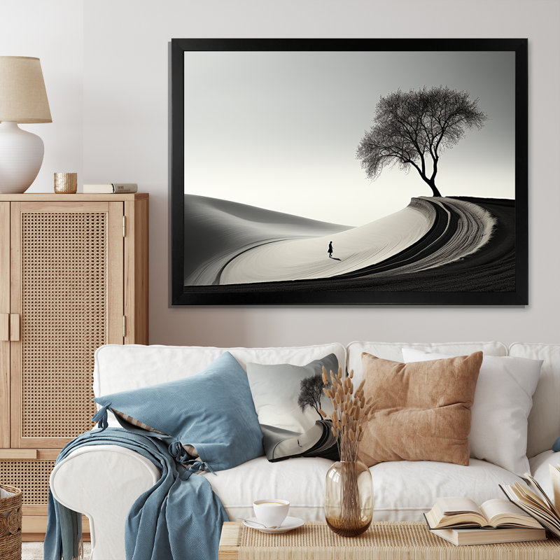 Photographie sereine moderne scandinave moderne II, Cadre simple noir, H 34 po x l 44 po x P 1,5 po
