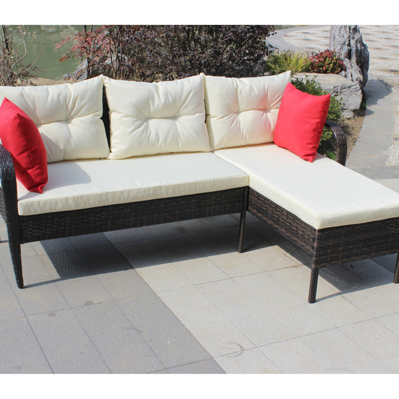 2 terrasses d'extérieur avec plus de coussins modulaires beiges éclatants (2 pièces) envoûtants