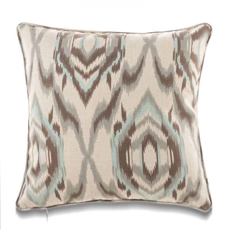 Coussin décoratif Nevada Ikat, Plumes, Vert