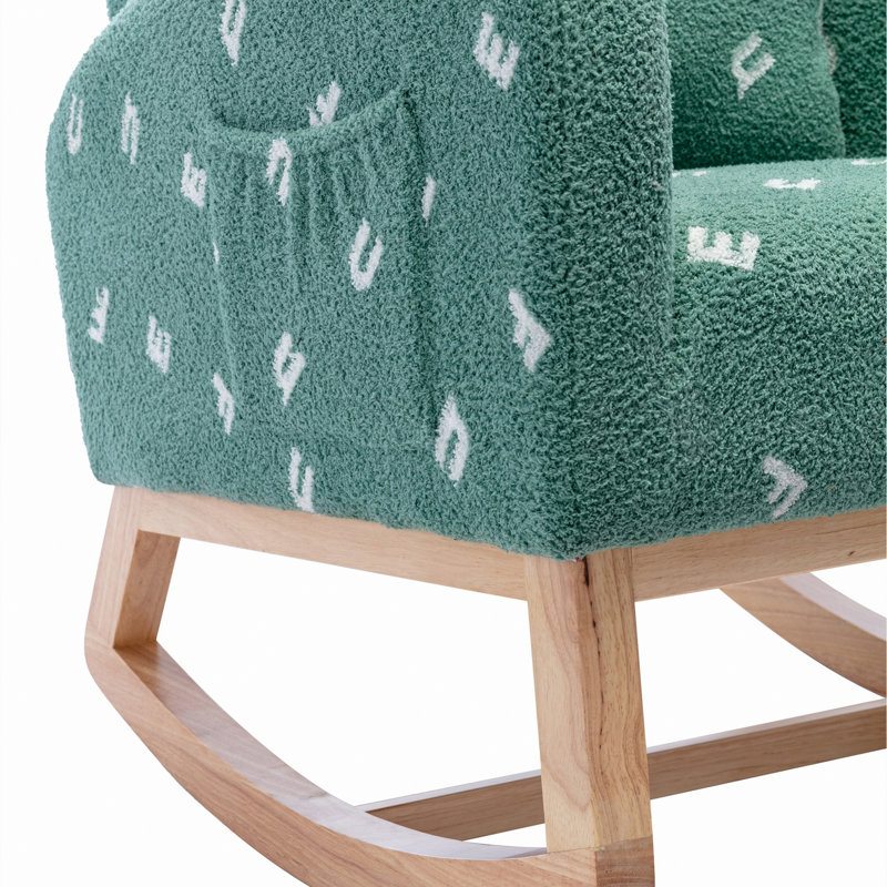 Chaise berçante rembourrée, fauteuil d'appoint avec poche latérale