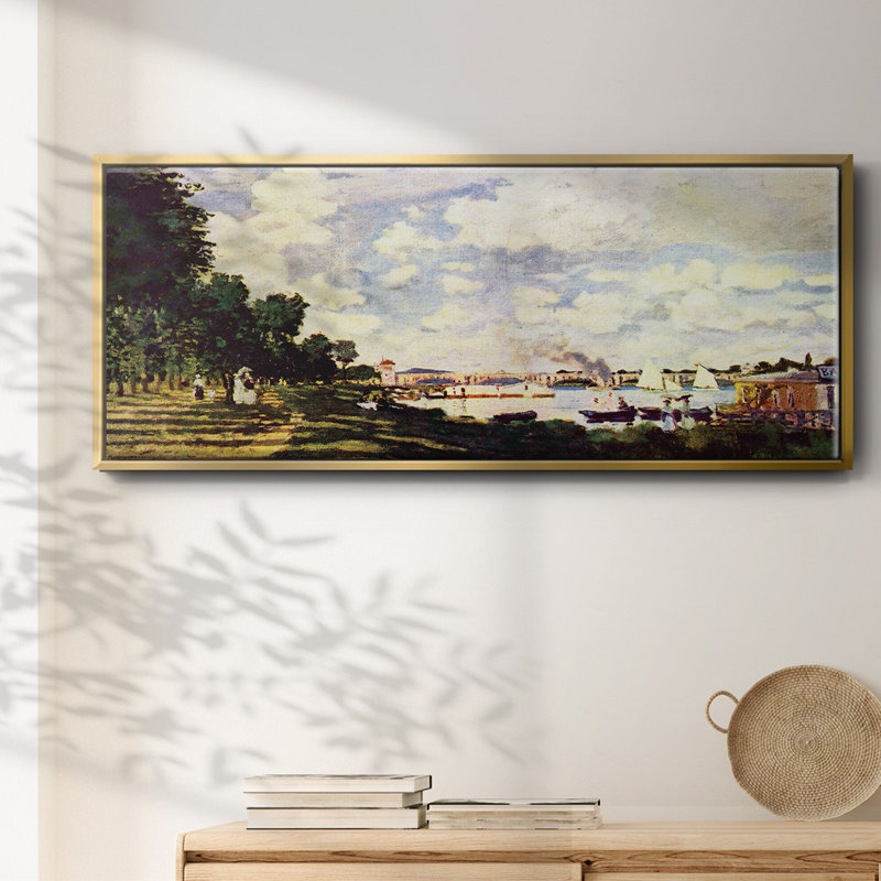 «Sailing at Argenteuil» par Monet, toile encadrée, H 24 po x l 60 po