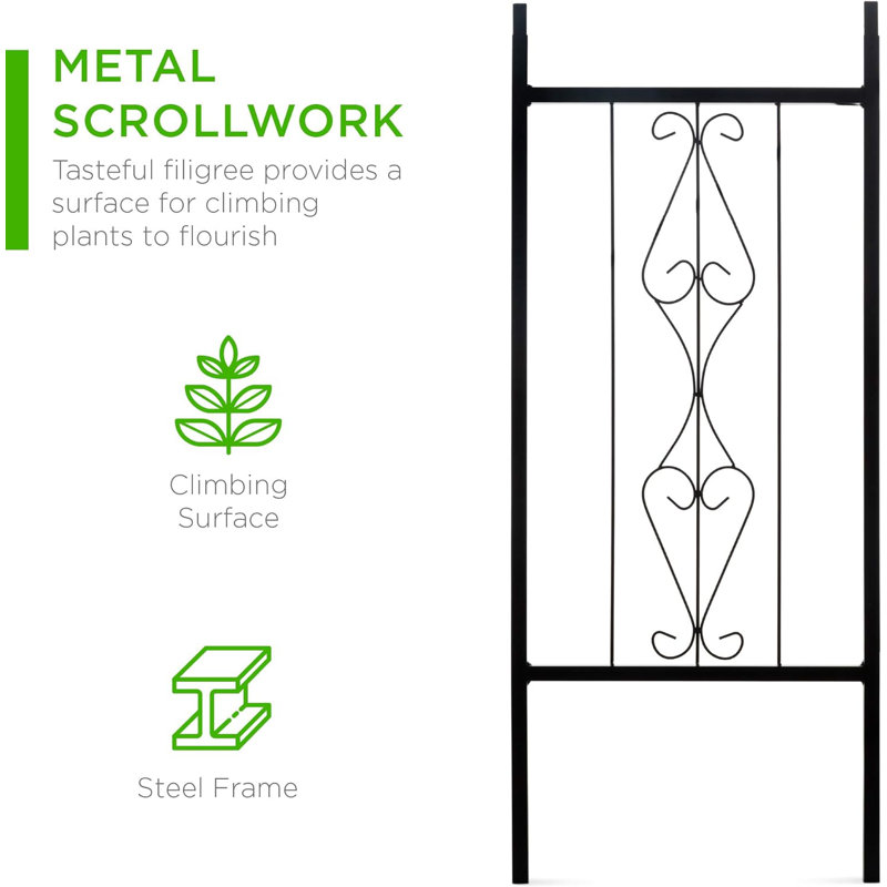 Black Metal Garden Arch Arbor Trellis for Climbing Plants