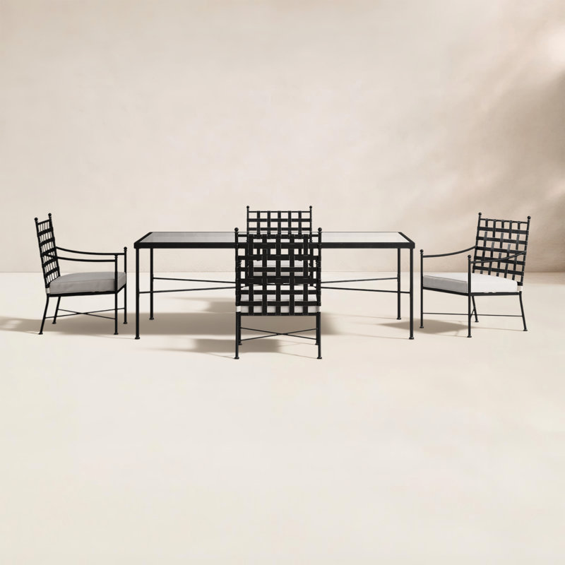 Ensemble repas pour 4 personnes avec coussins Lucier, L 84 po x l 44 po x H 29 po