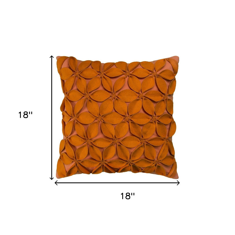 Coussin 18 "en coton orange, Orange