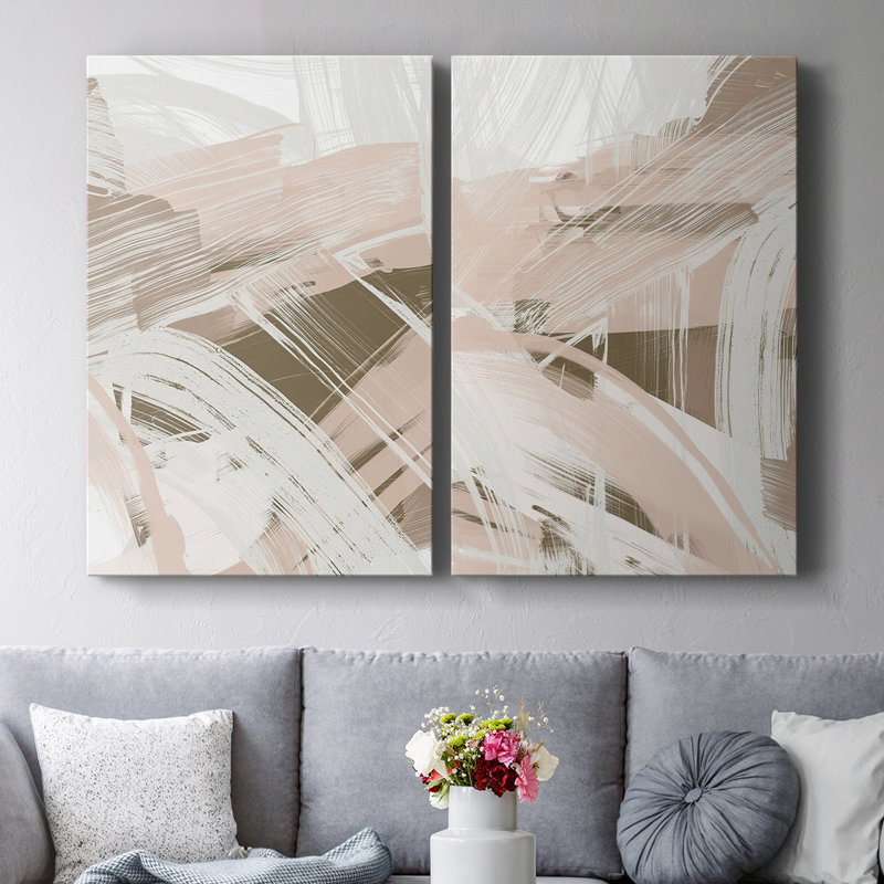 «Earthtone Swipe I», toile tendue avec châssis de qualité supérieure, prête à être accrochée, H 48 po x l 64 po