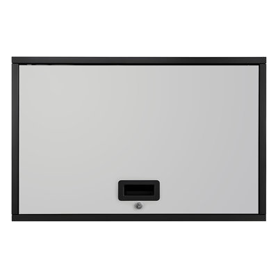Armoire murale en métal, l 27,56 po x P 12,01 po x H 19,69 po, armoire à outils flottante pour garage avec porte basculante et tablette, capacité de charge de 240 lb, convient pour le garage, le sous-sol, la cuisine et l'entrepôt. Assemblage requis