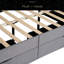 Lit de jour rembourré avec tiroirs de rangement, lit de jour simple en bois, sans sommier tapissier, gris