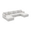 Upholstered U-shaped Symmetrical Sectional With Ottoman-1963980653