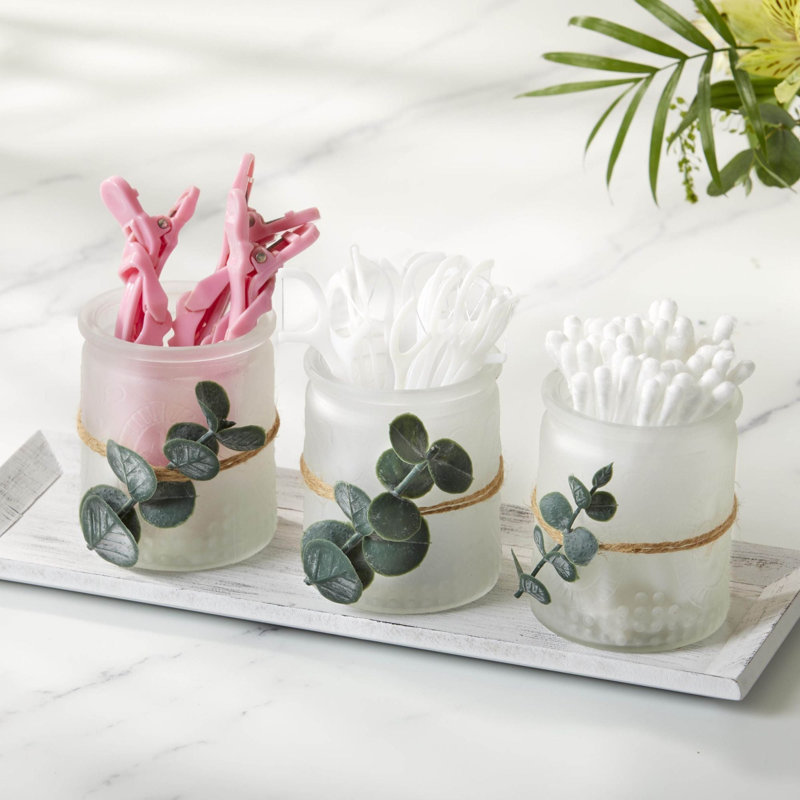 Ensemble de 4 votives et plateaux givrés 4 pièces