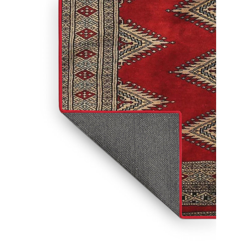 Tapis oriental rouge / jaune / brun, Rectangle 5 pi x 7 pi