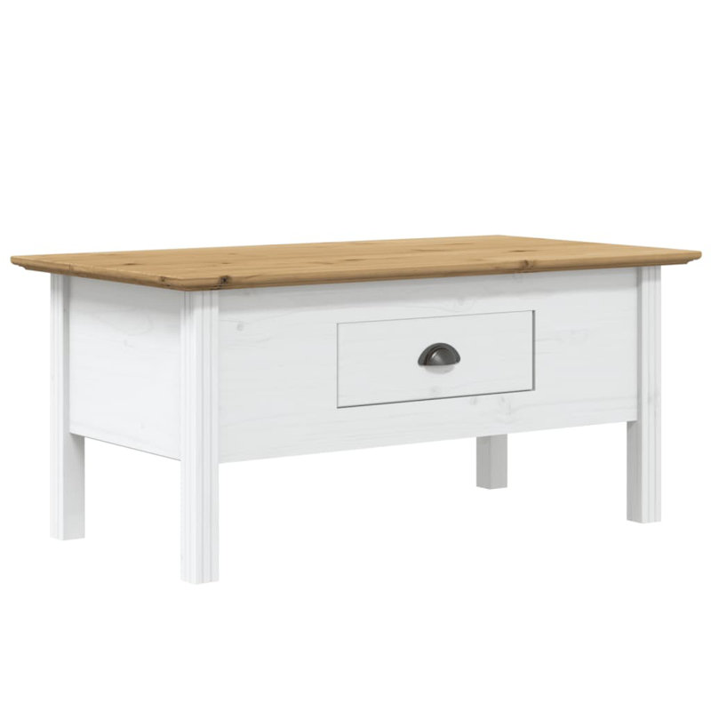 Table basse à 4 pieds avec rangement, Brun