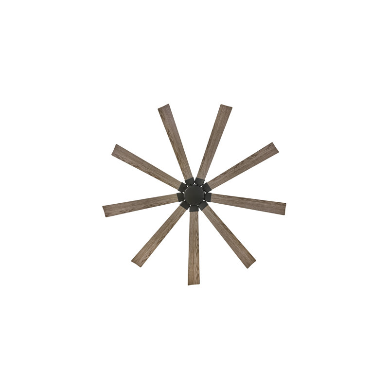 Turbine 80" Indoor/Outdoor Smart Ceiling Fan with Integrated LED + HIRO Remote, Matte Black