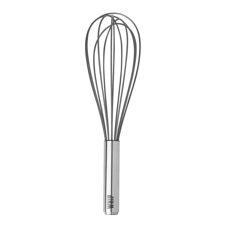 Tovolo 11" Silicone Whip Whisk, Stainless Steel/Charcoal