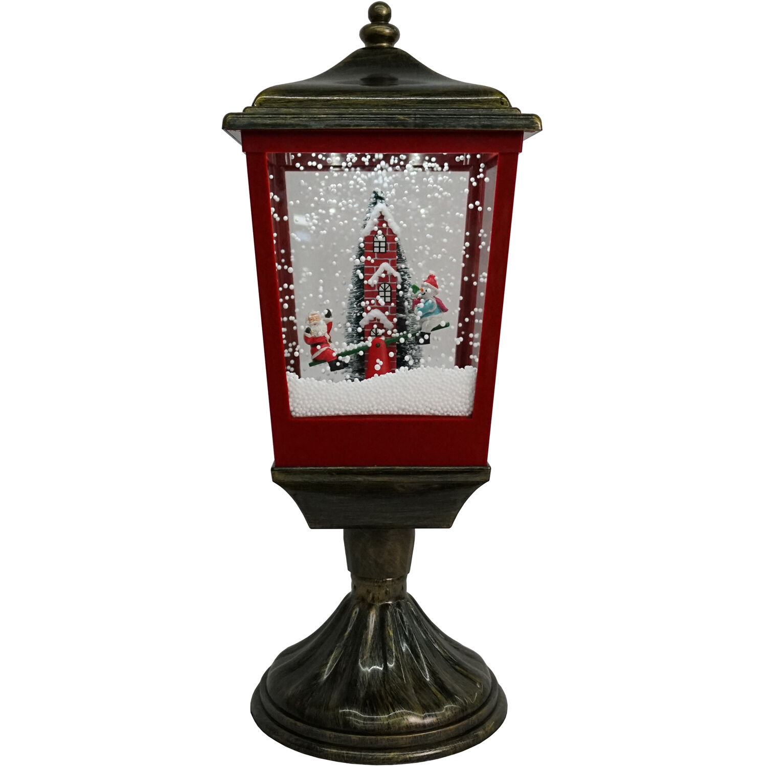 Fraser Hill Farm Musical Tabletop Lamp with Seesaw, Santa, and