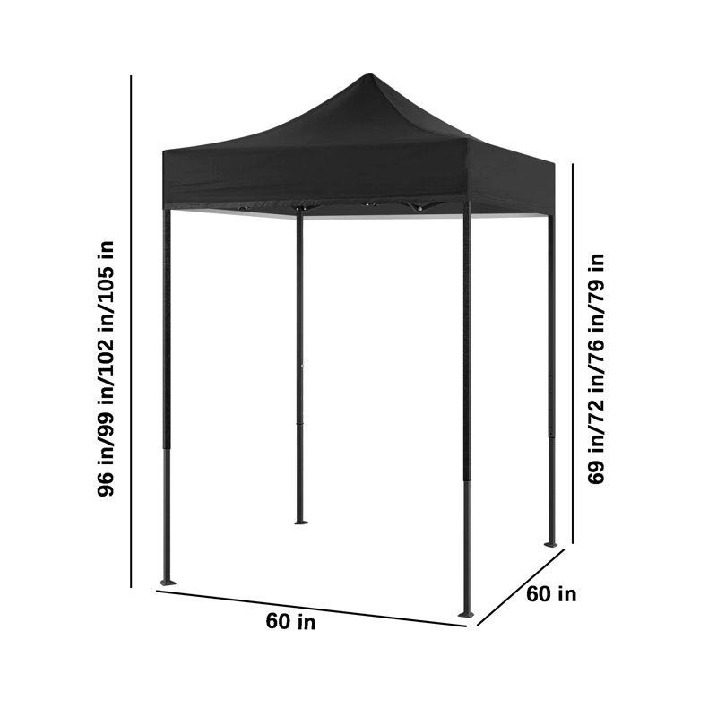 5 Ft. Black Steel Pop-Up Canopy Tent