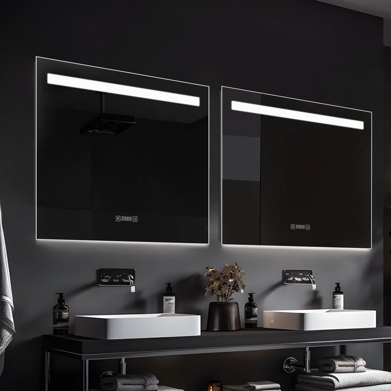 Miroir à DEL avec rétroéclairage et lumière extérieure, 31 po x 24 po