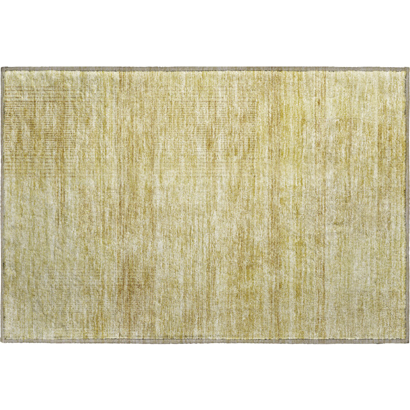 Premium Machine Washable Prisco Gold Rug, Rectangle 1'8" x 2'6"