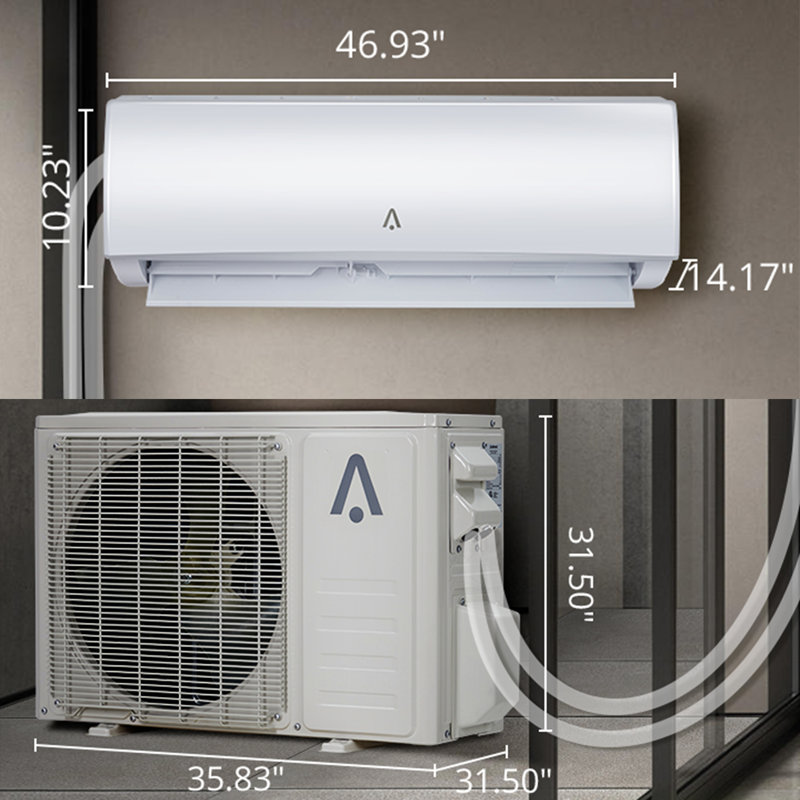 Split Air Conditioner 9000 BTU With Wifi, 4 Way Air Flow Air Conditioner with Sleep Mode& Eco Mode