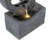 26.77"H Gray Circular Polyresin Outdoor Water Fountain With LED Light, Freestanding Modern Cascading Water Feature For Patio Garden Backyard Decor