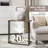 Industrial C-Shaped End Table With Metal Frame, Compact Coffee Table For Living Room, Bedroom, Office, And Small Spaces