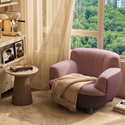 Bolla 40" Wide Modern Accent Chair, Two-Tone Color  Armchair with Solid Wood Legs for Living Room, Fully Assembled