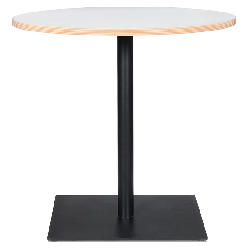Jayvir Round Metal Base Dining Table, White