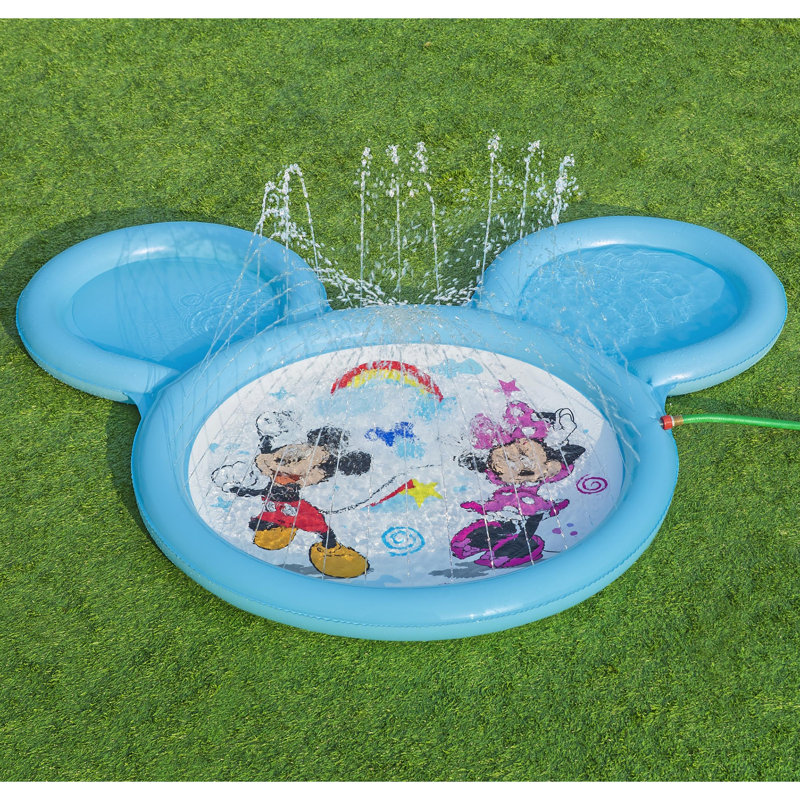 Tapis de jeu Bestway Disney Junior - Mickey et ses amis - aire de jeu gonflable avec gicleurs 77 x 66 po, jouet d'extérieur, oreilles de Mickey