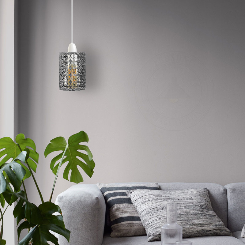 14cm H Metal Drum Lamp Shade ( Uno ), Brushed Silver